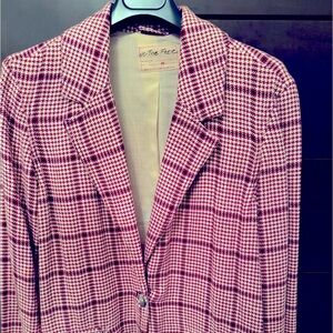 Boyfriend red and white check Ladies blazer